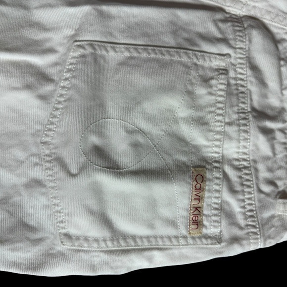 Calvin Klein Woman's White Beaded Crocked Pants Jeans Size 6 Vtg Japan - Picture 4 of 13